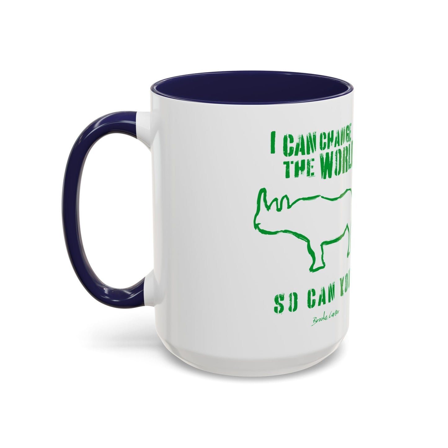'I can change the world' (rhino) mug