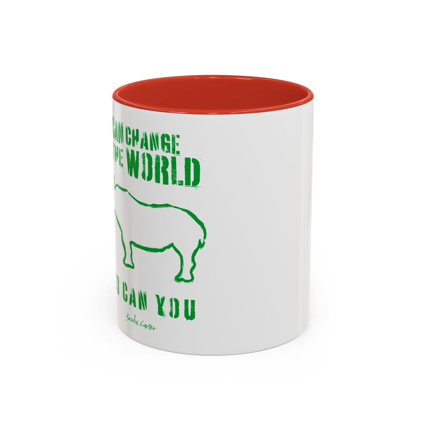 'I can change the world' (rhino) mug