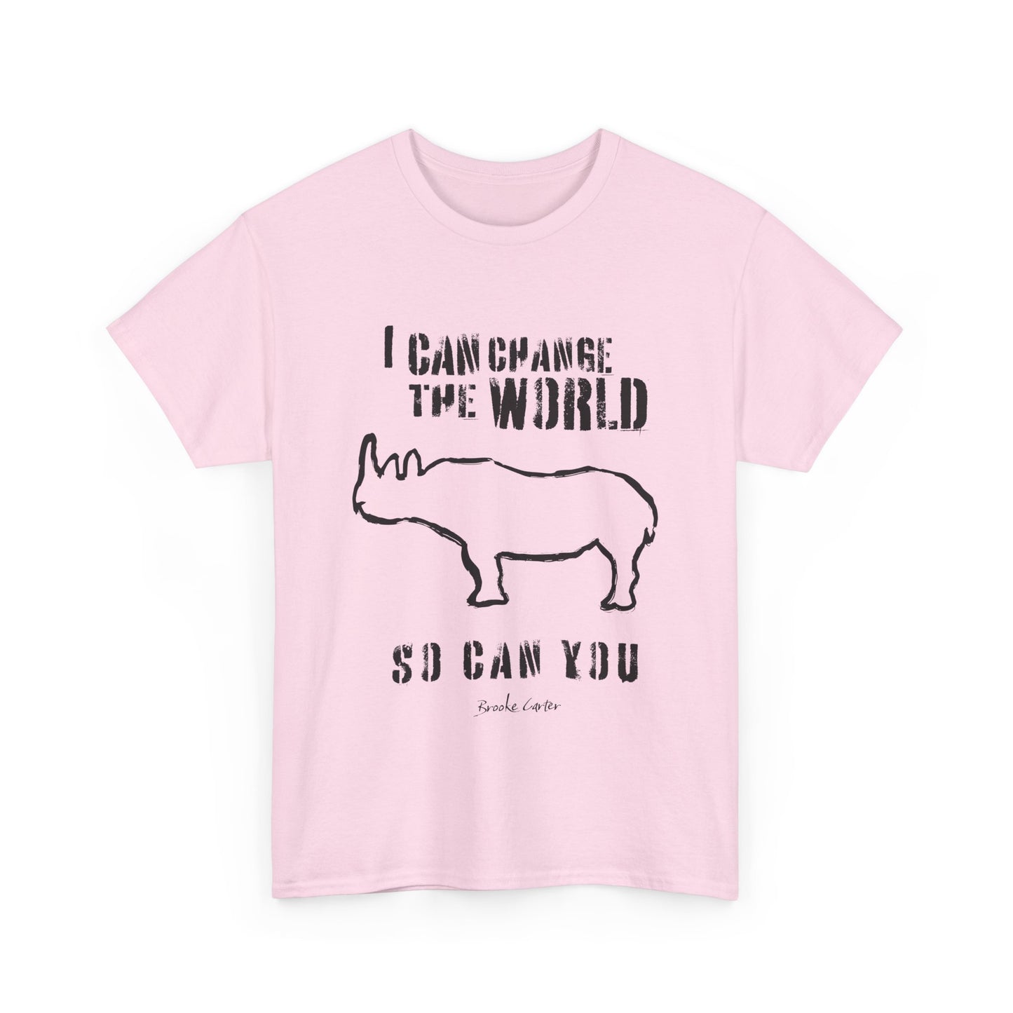 'I can change the world' (Rhino) Cotton Tee