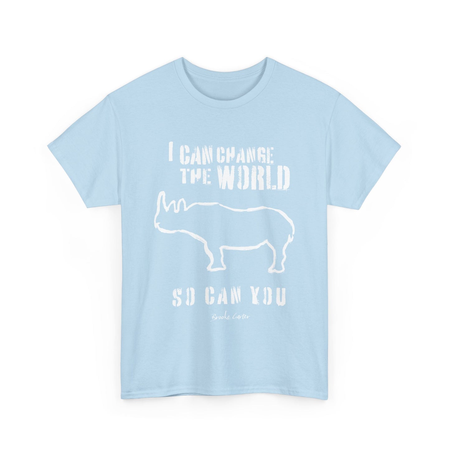 'I can change the world' (Rhino) Unisex Cotton Tee