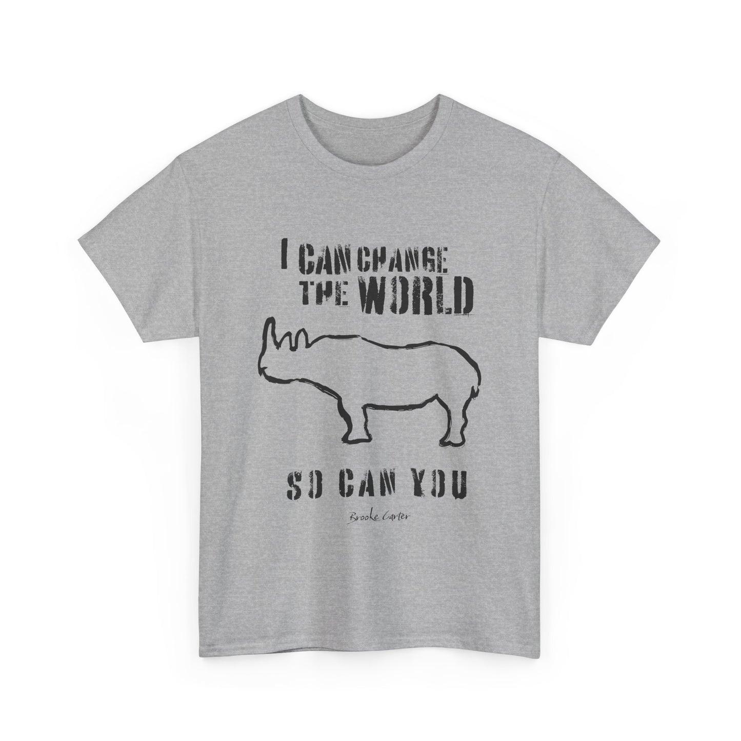 'I can change the world' (Rhino) Cotton Tee