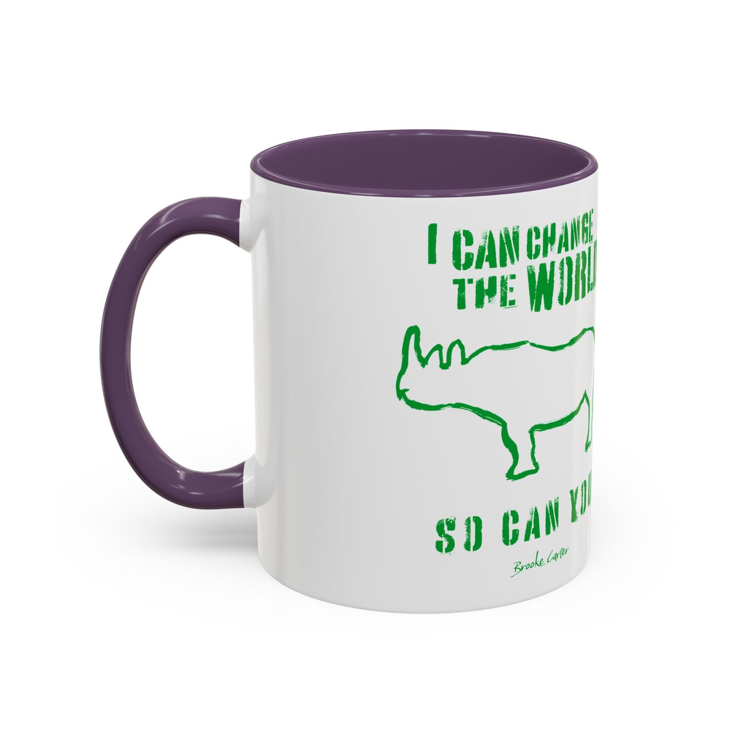 'I can change the world' (rhino) mug