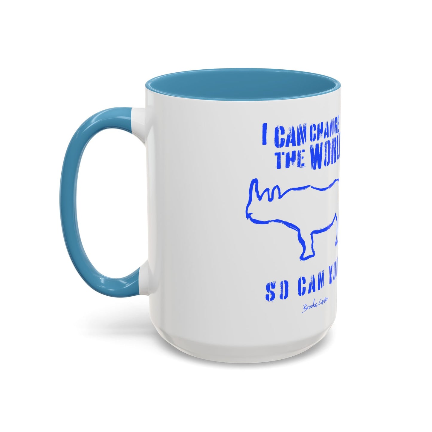'I can change the world' (rhino) mug