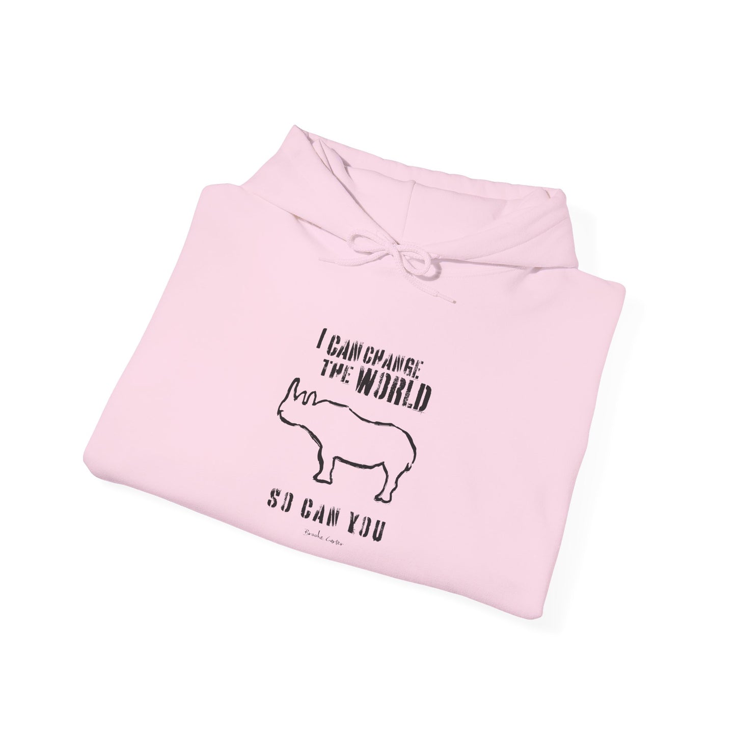 'I can change the world' (rhino) hoodie