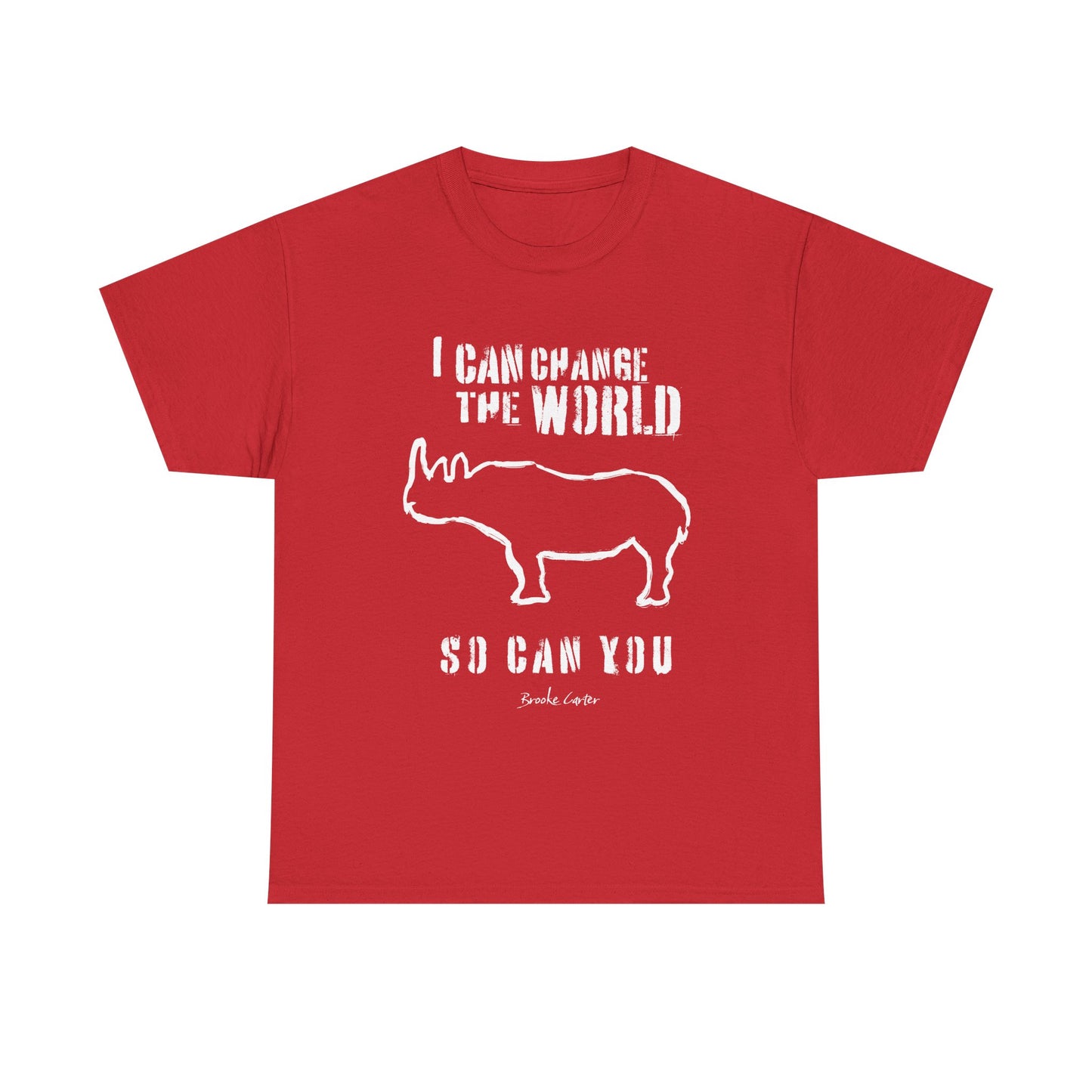 'I can change the world' (Rhino) Unisex Cotton Tee