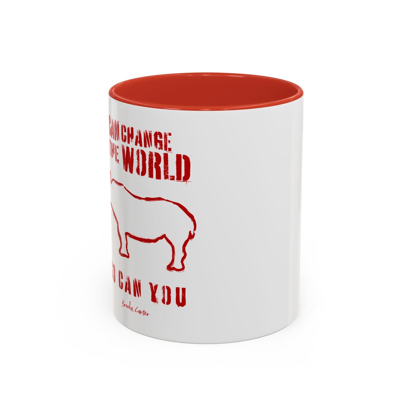 'I can change the world' (rhino) mug