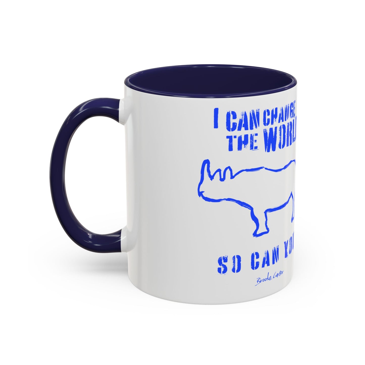 'I can change the world' (rhino) mug