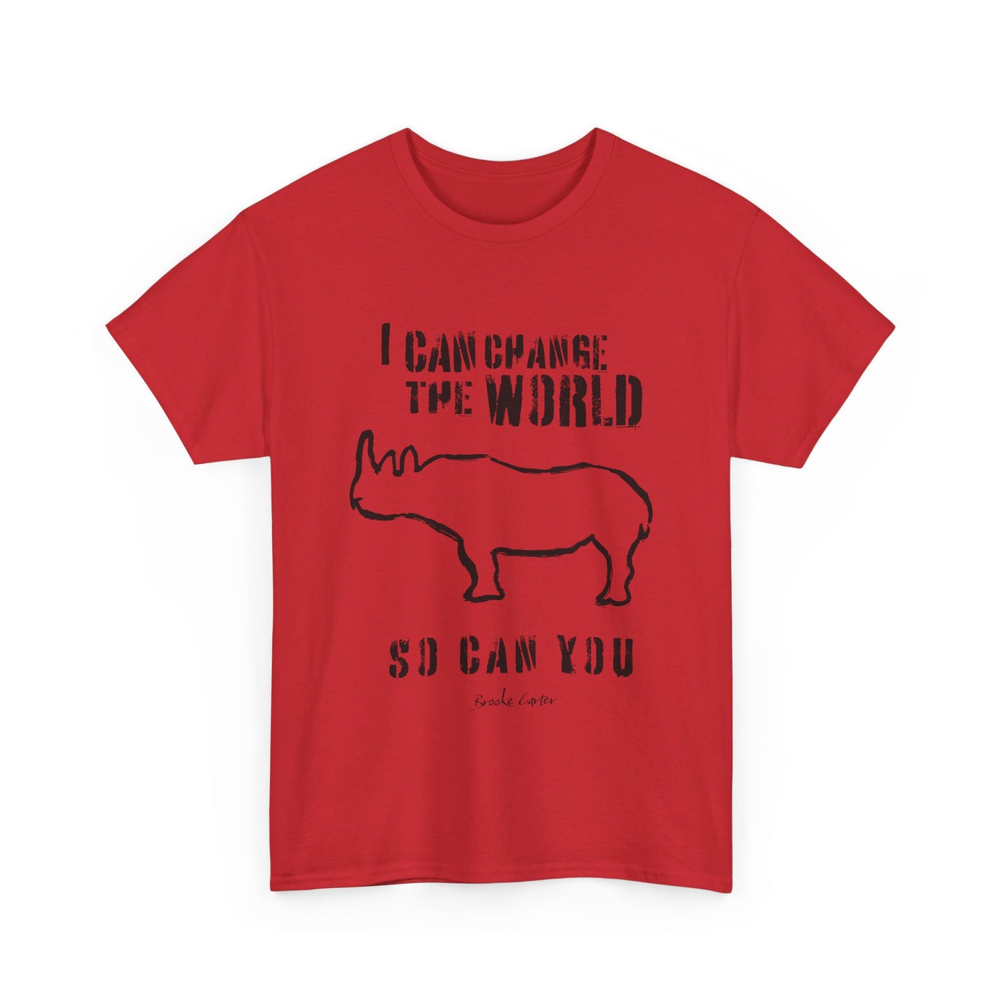 'I can change the world' (Rhino) Cotton Tee