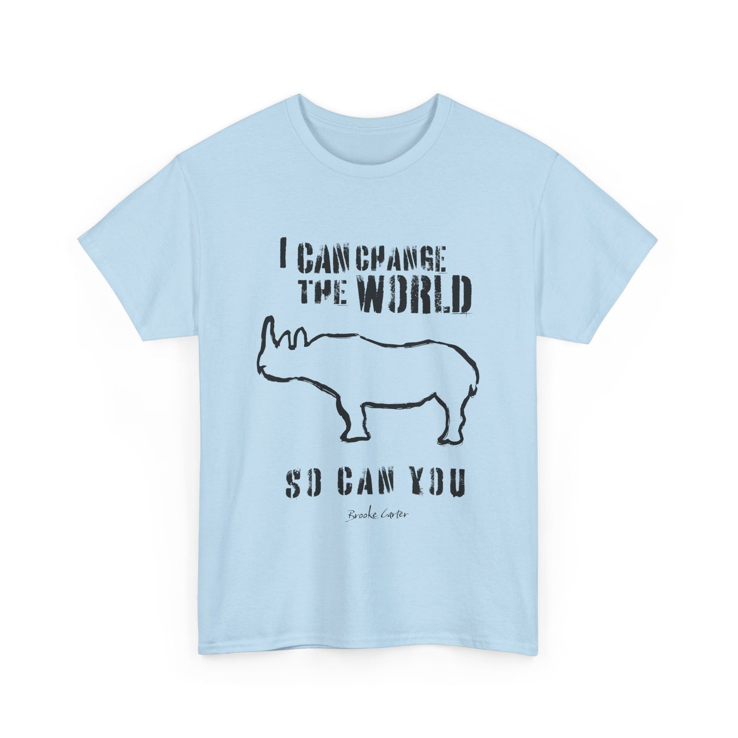 'I can change the world' (Rhino) Cotton Tee