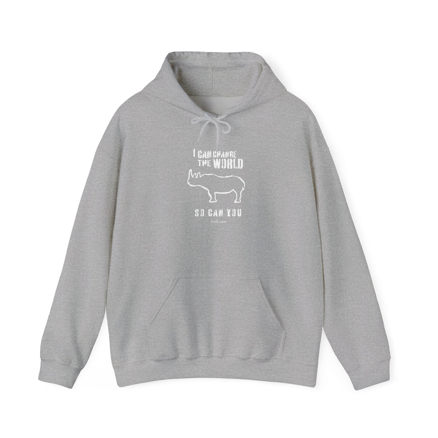 'I can change the world' (rhino) hoodie