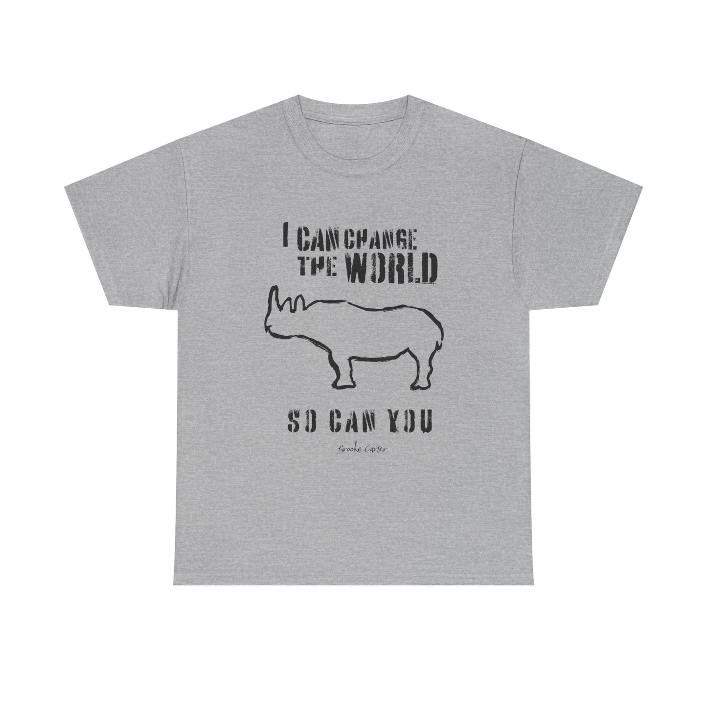'I can change the world' (Rhino) Cotton Tee