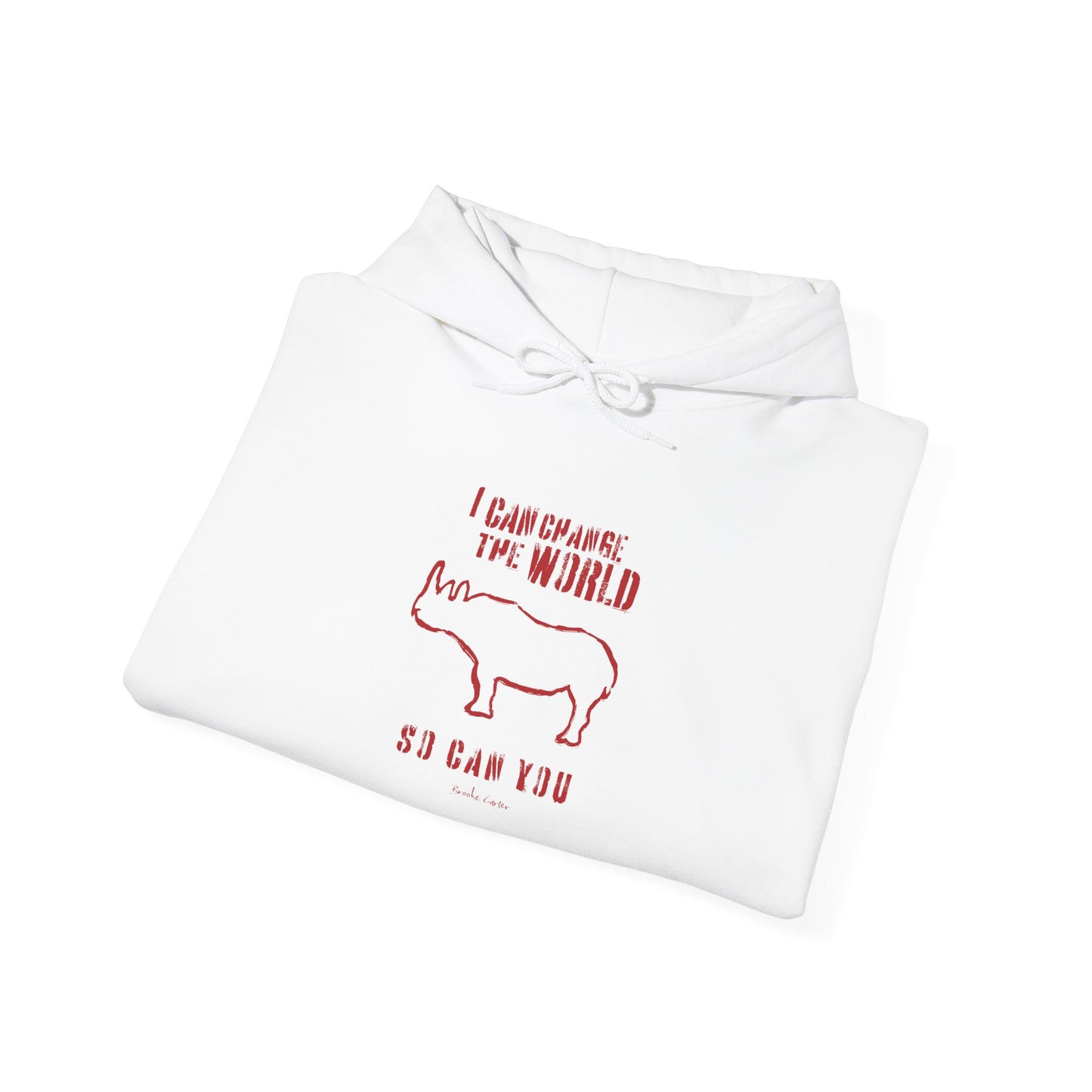'I can change the world' (rhino) hoodie