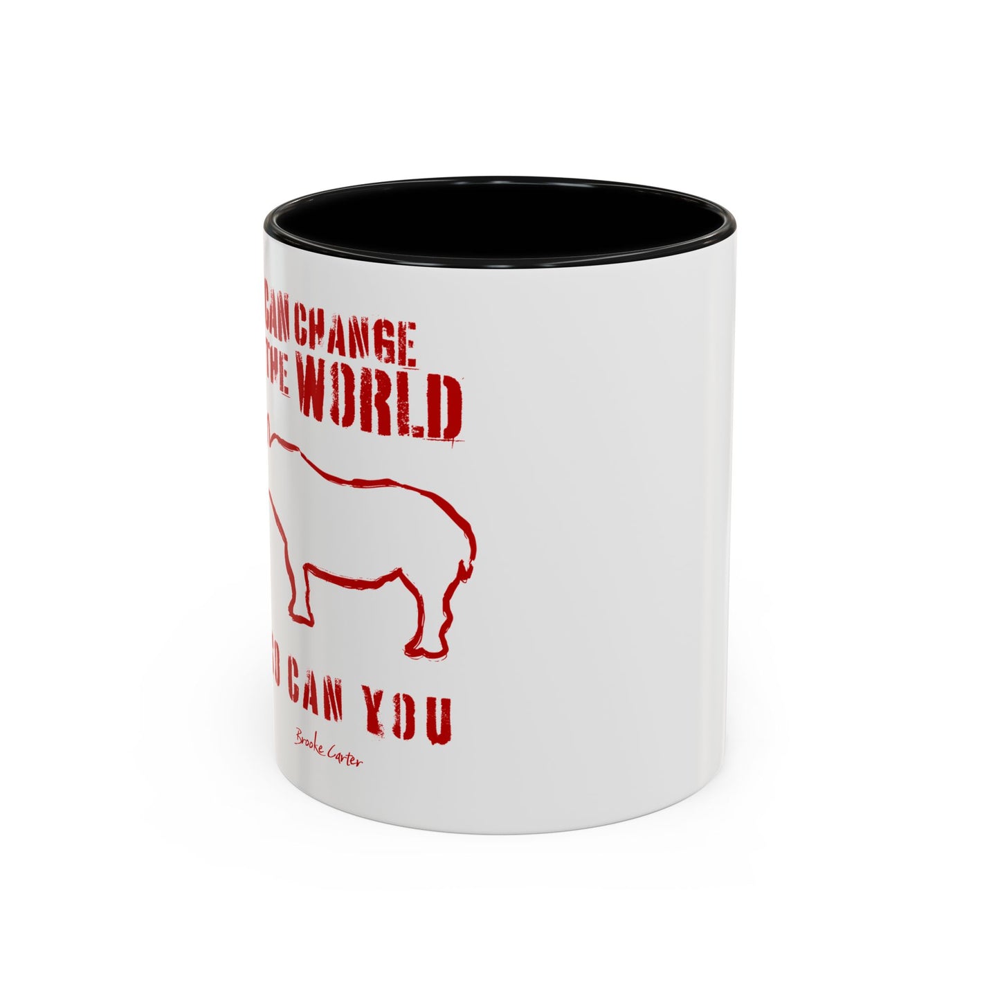 'I can change the world' (rhino) mug