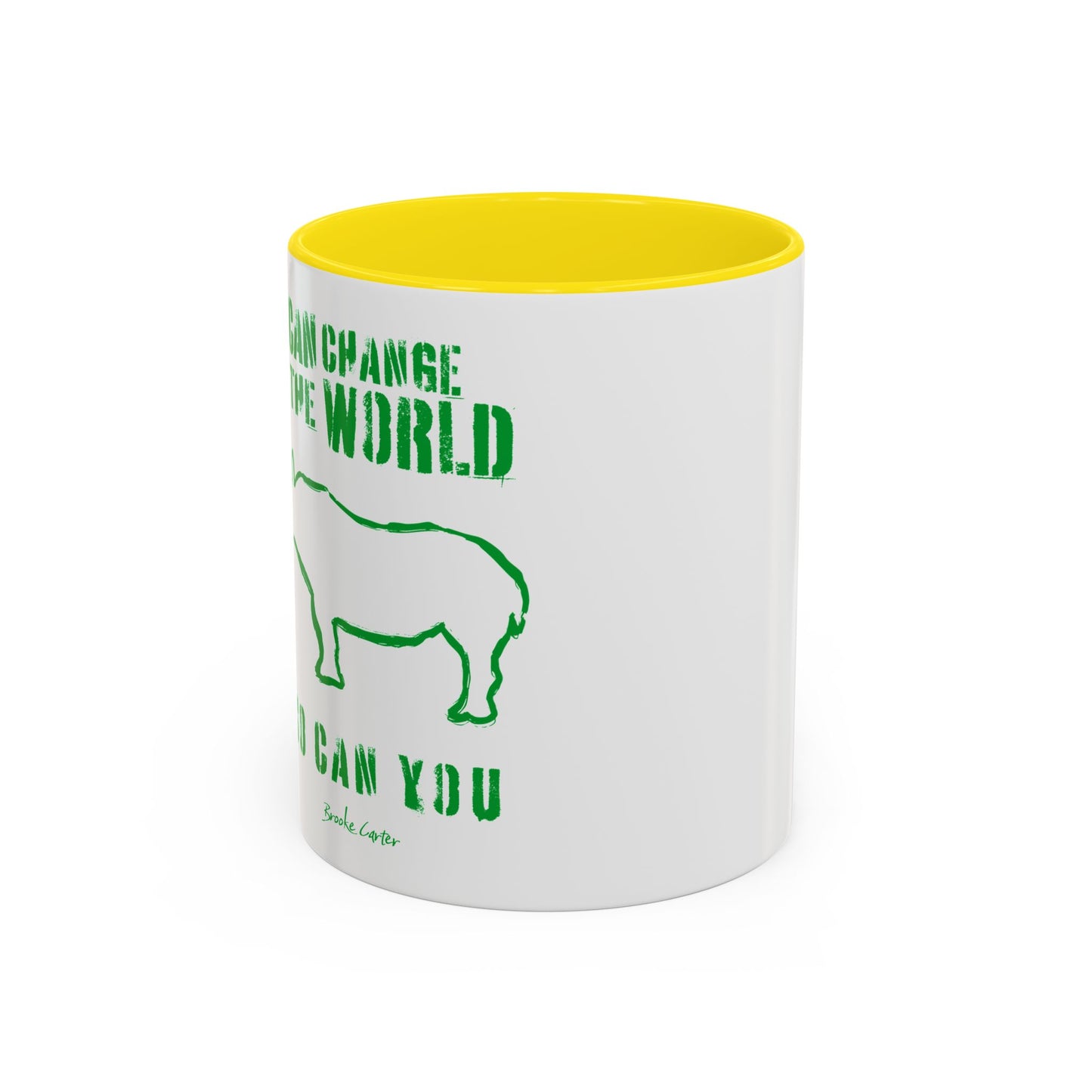 'I can change the world' (rhino) mug