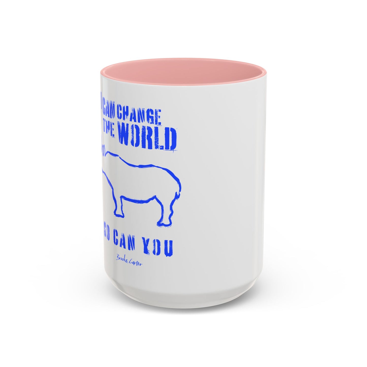 'I can change the world' (rhino) mug