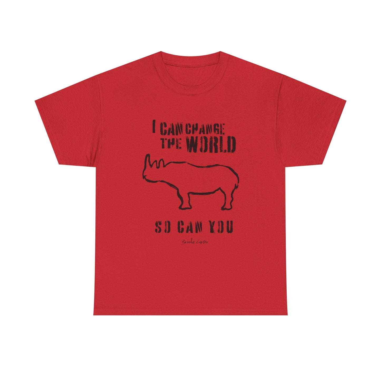 'I can change the world' (Rhino) Cotton Tee