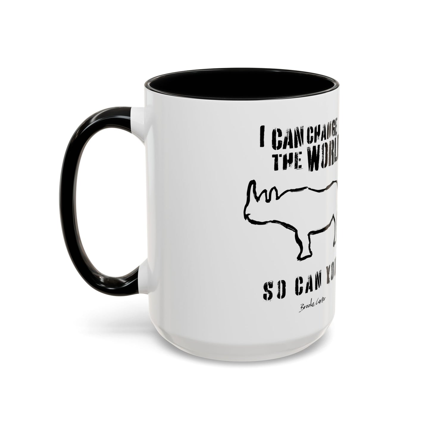 'I can change the world' (rhino) mug