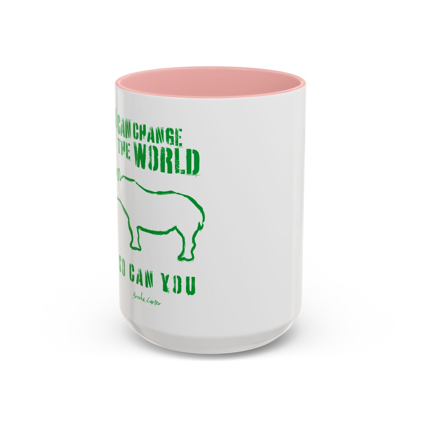 'I can change the world' (rhino) mug