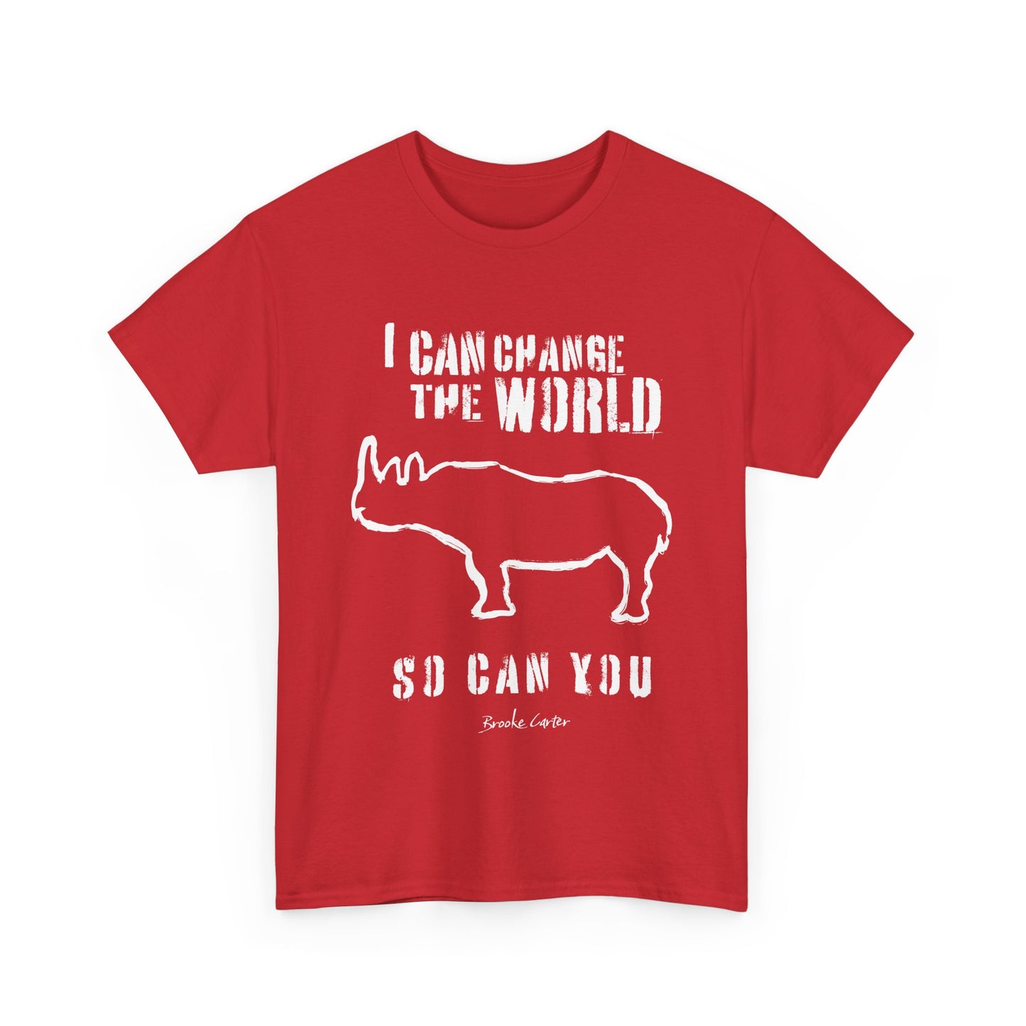 'I can change the world' (Rhino) Unisex Cotton Tee