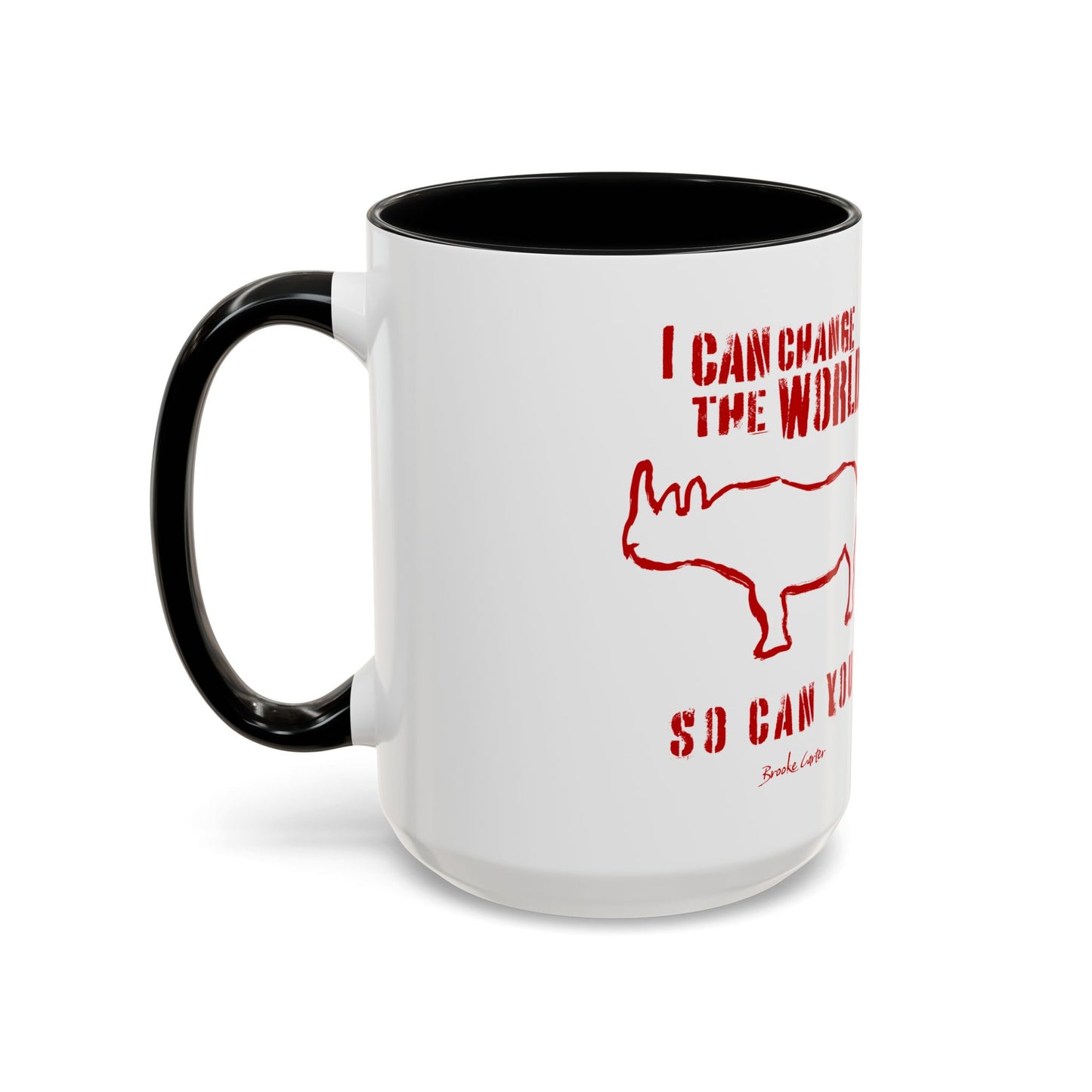 'I can change the world' (rhino) mug