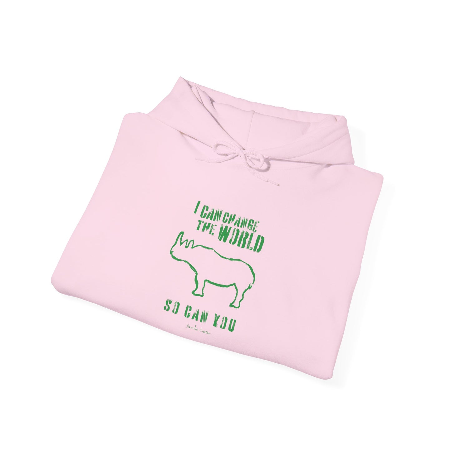 'I can change the world' (rhino) hoodie
