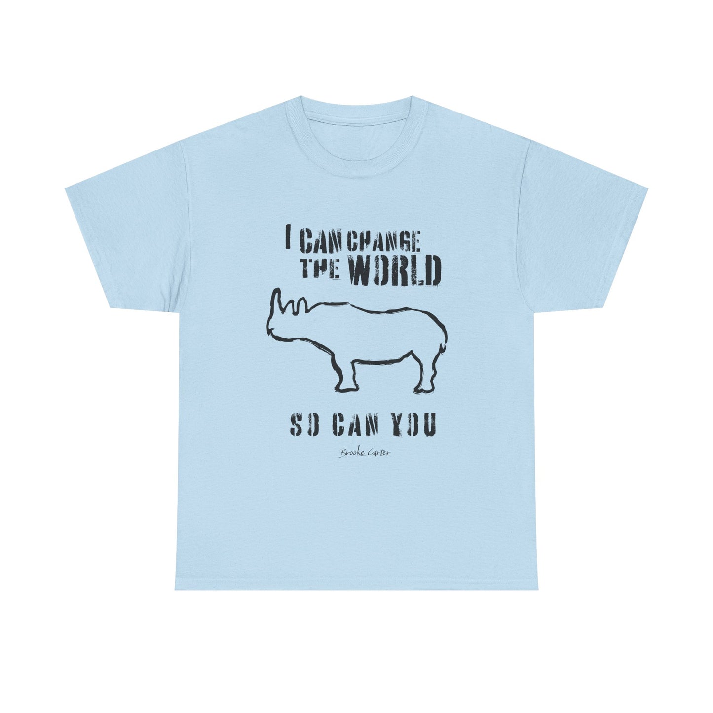 'I can change the world' (Rhino) Cotton Tee