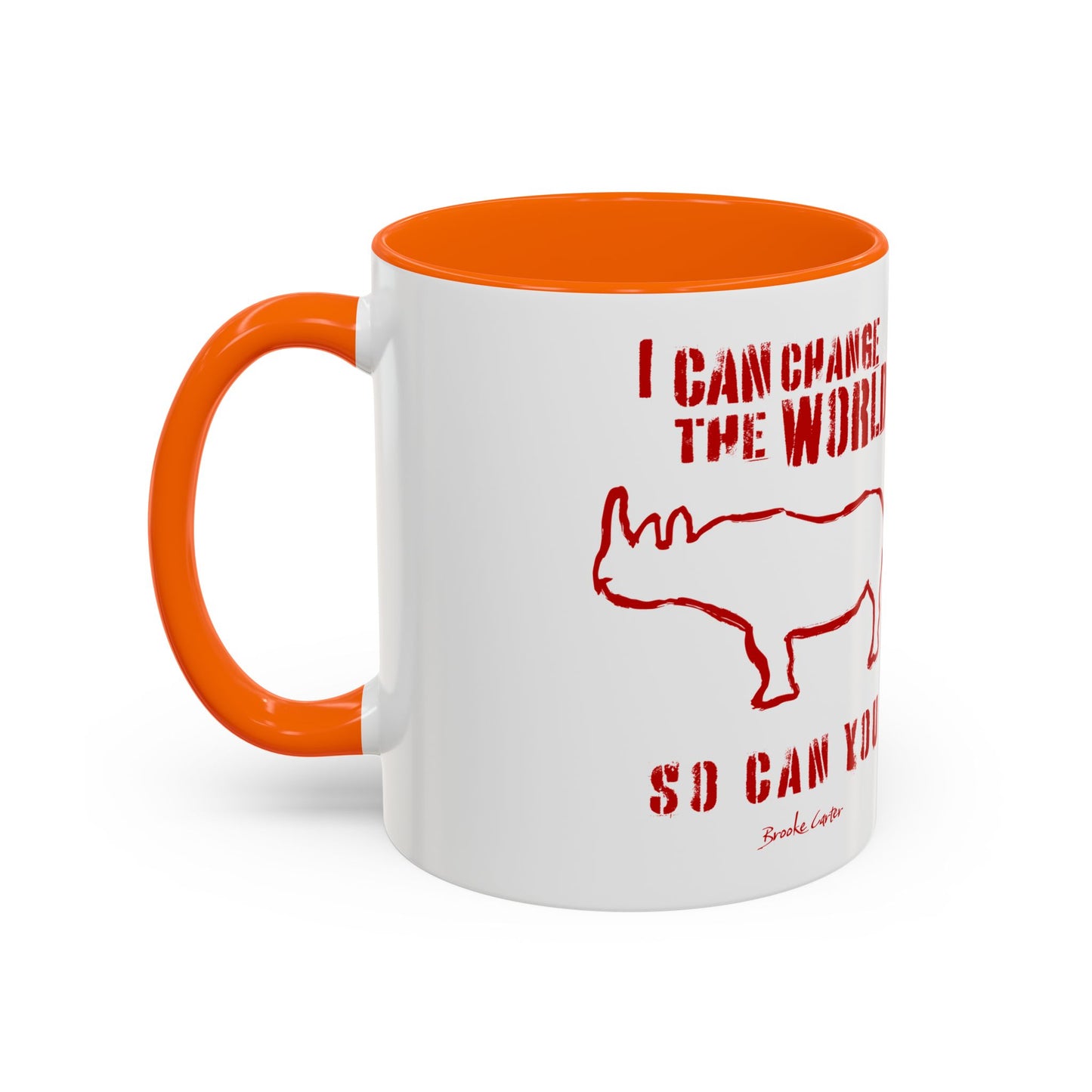 'I can change the world' (rhino) mug