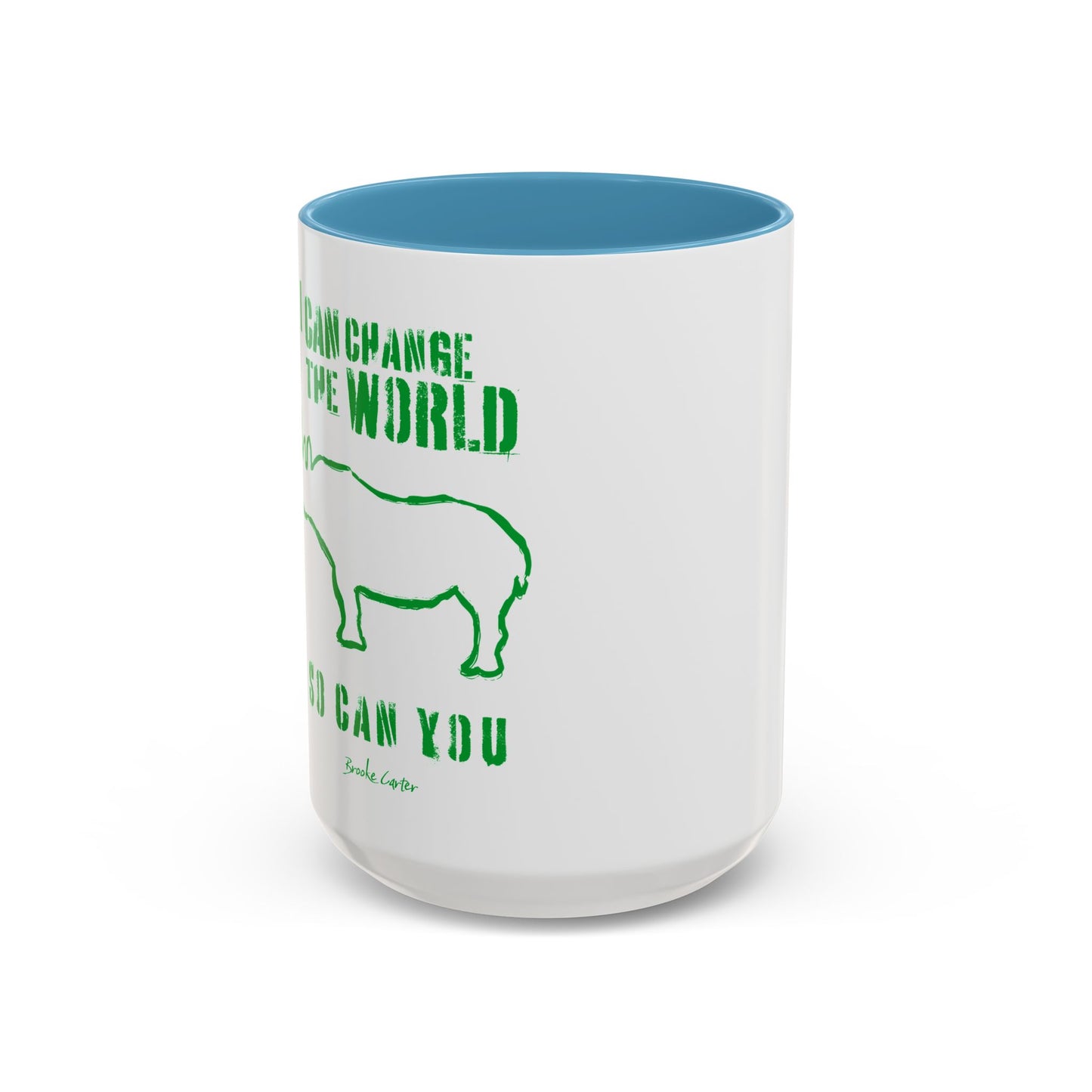 'I can change the world' (rhino) mug