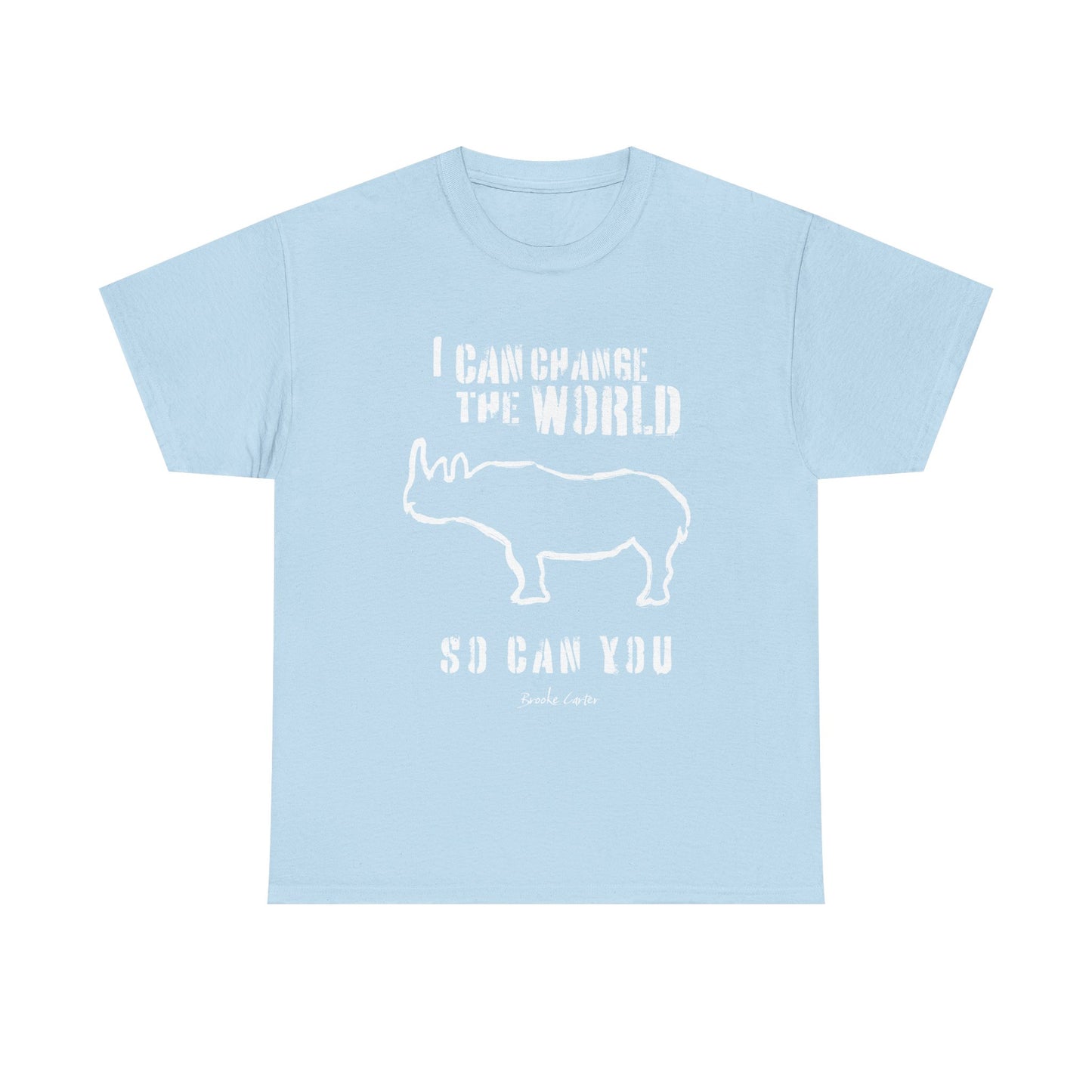 'I can change the world' (Rhino) Unisex Cotton Tee