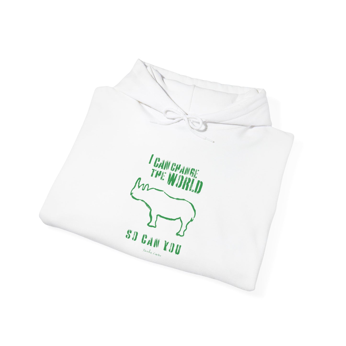 'I can change the world' (rhino) hoodie