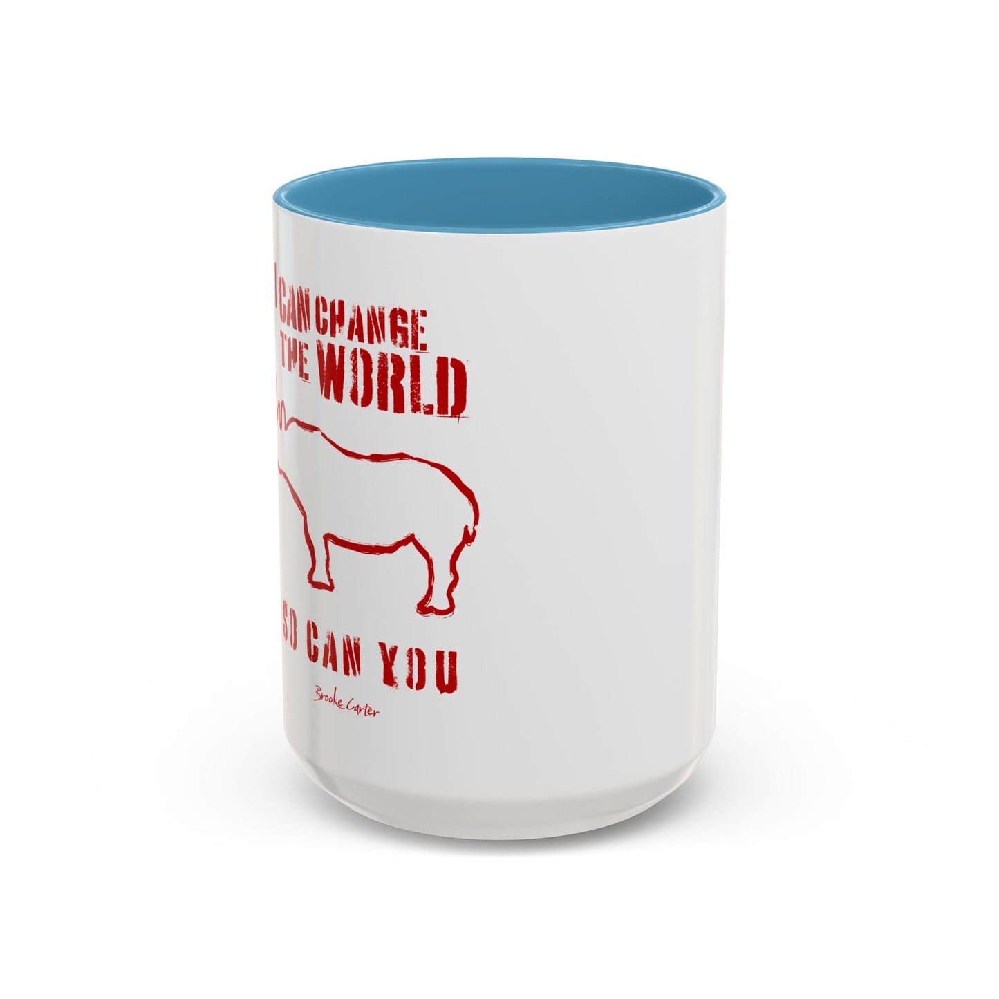 'I can change the world' (rhino) mug