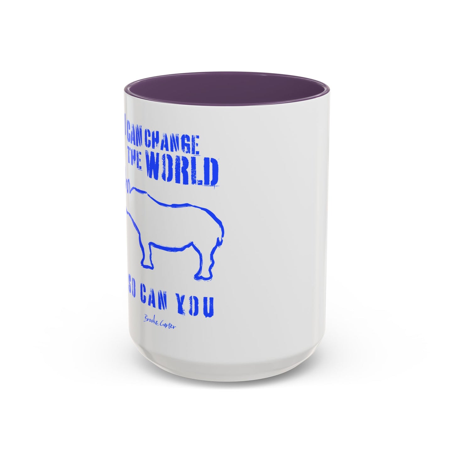 'I can change the world' (rhino) mug
