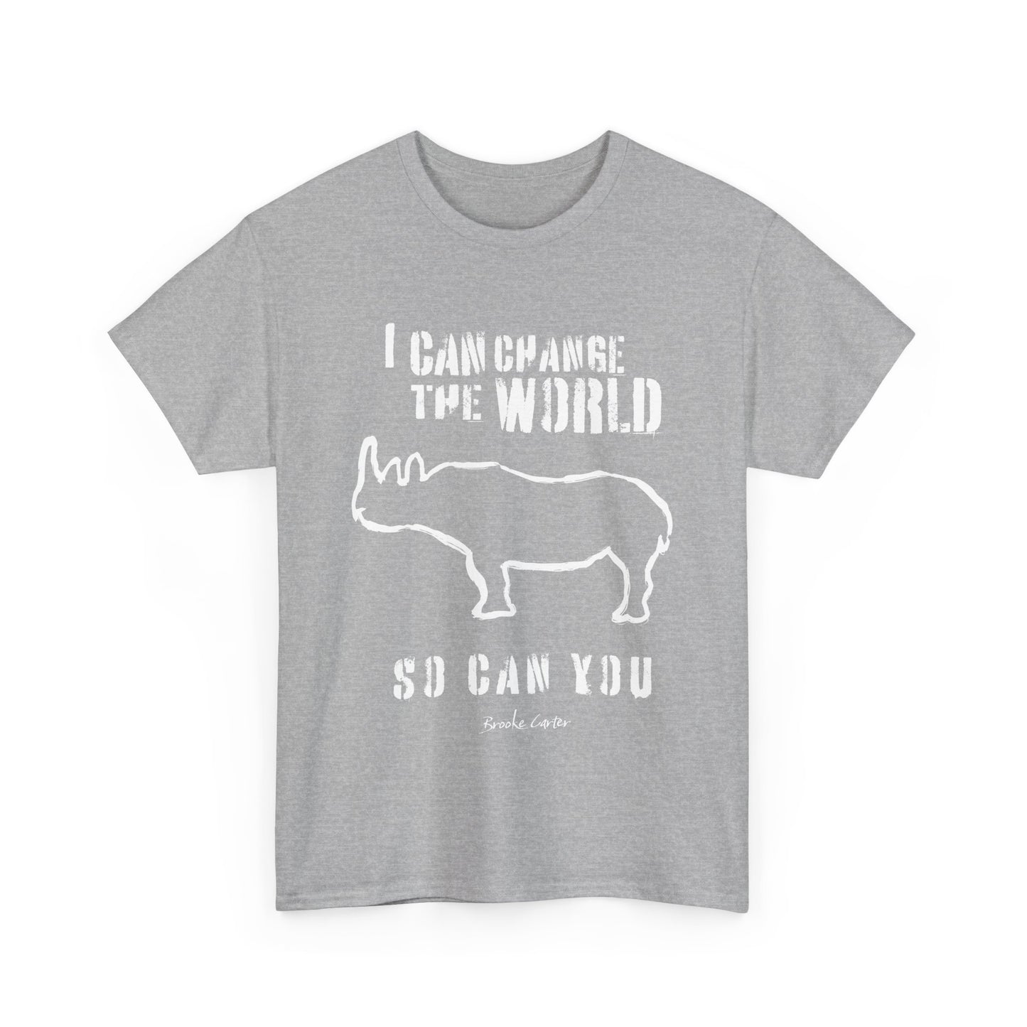'I can change the world' (Rhino) Unisex Cotton Tee