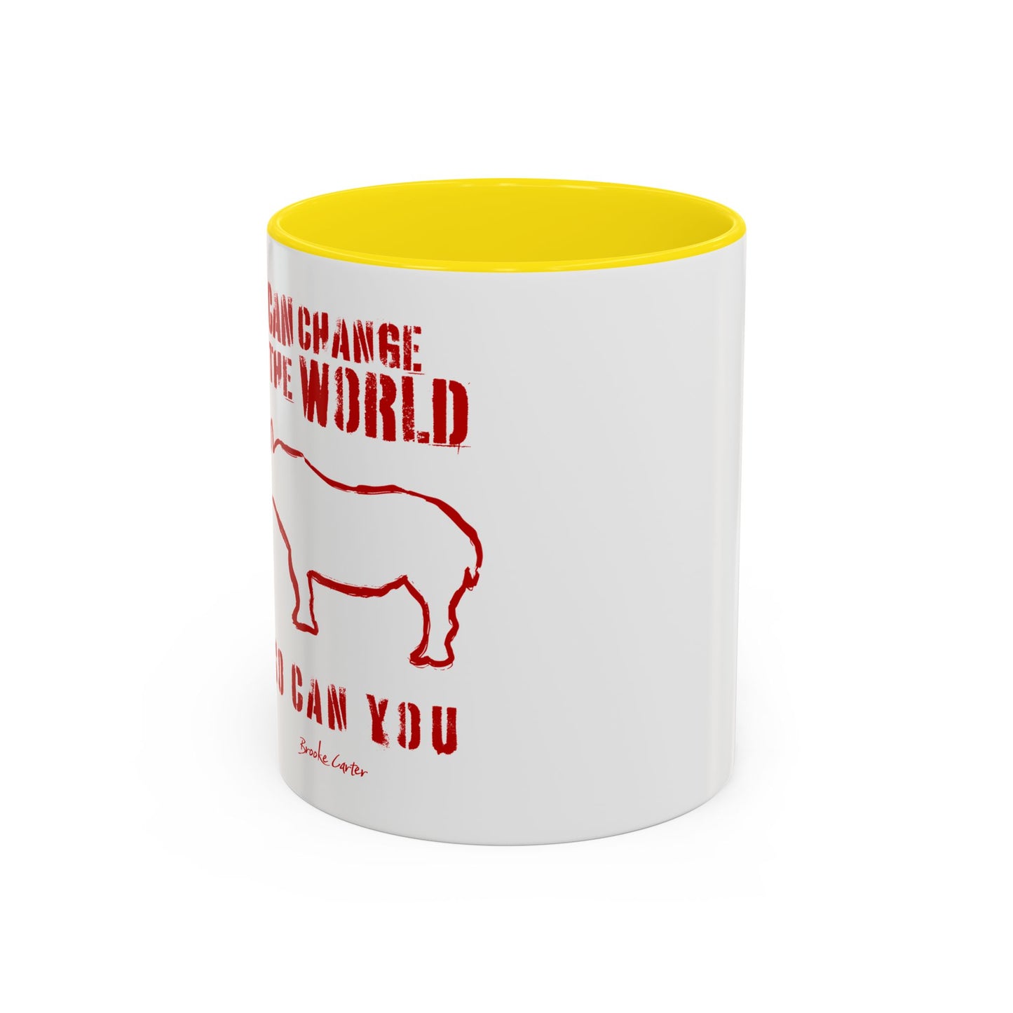 'I can change the world' (rhino) mug