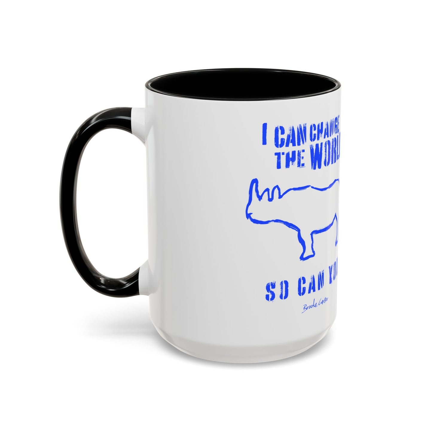 'I can change the world' (rhino) mug