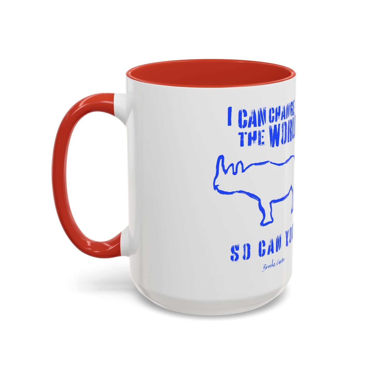 'I can change the world' (rhino) mug