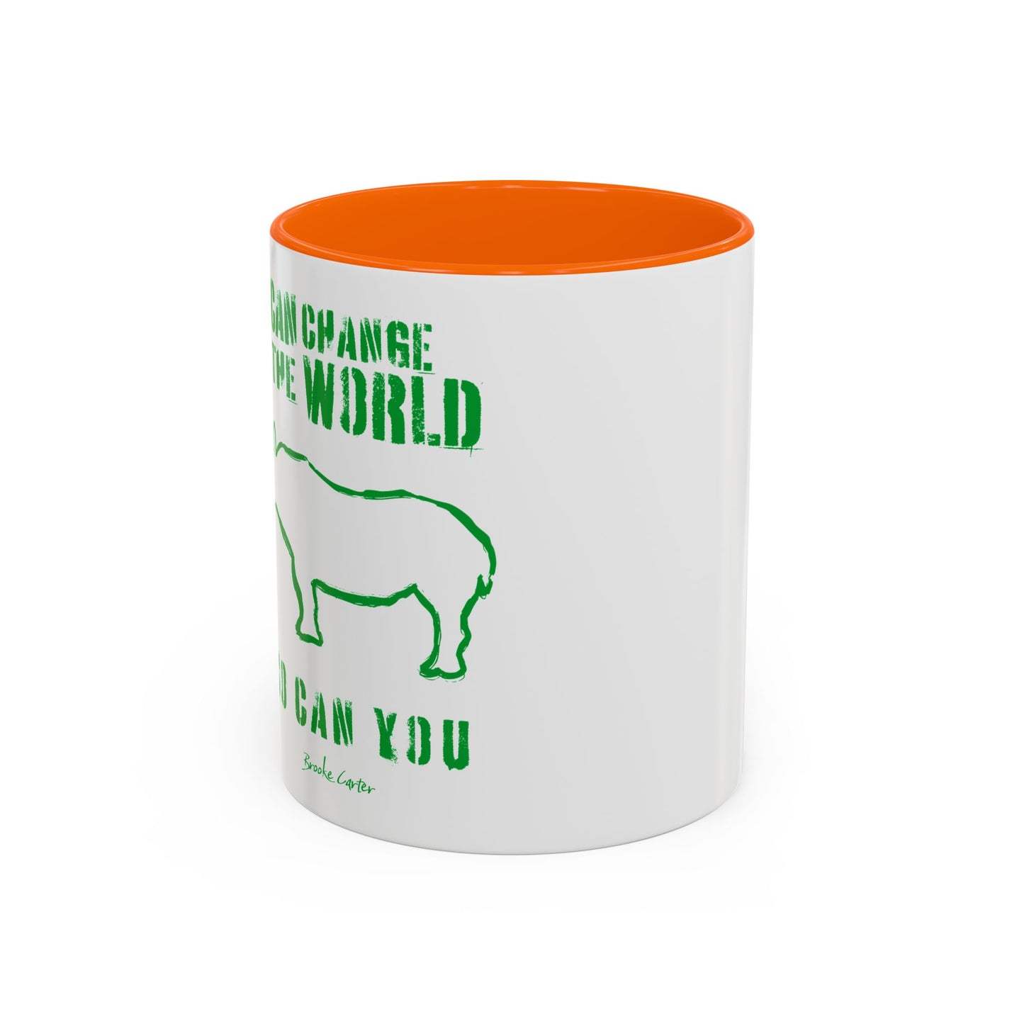 'I can change the world' (rhino) mug