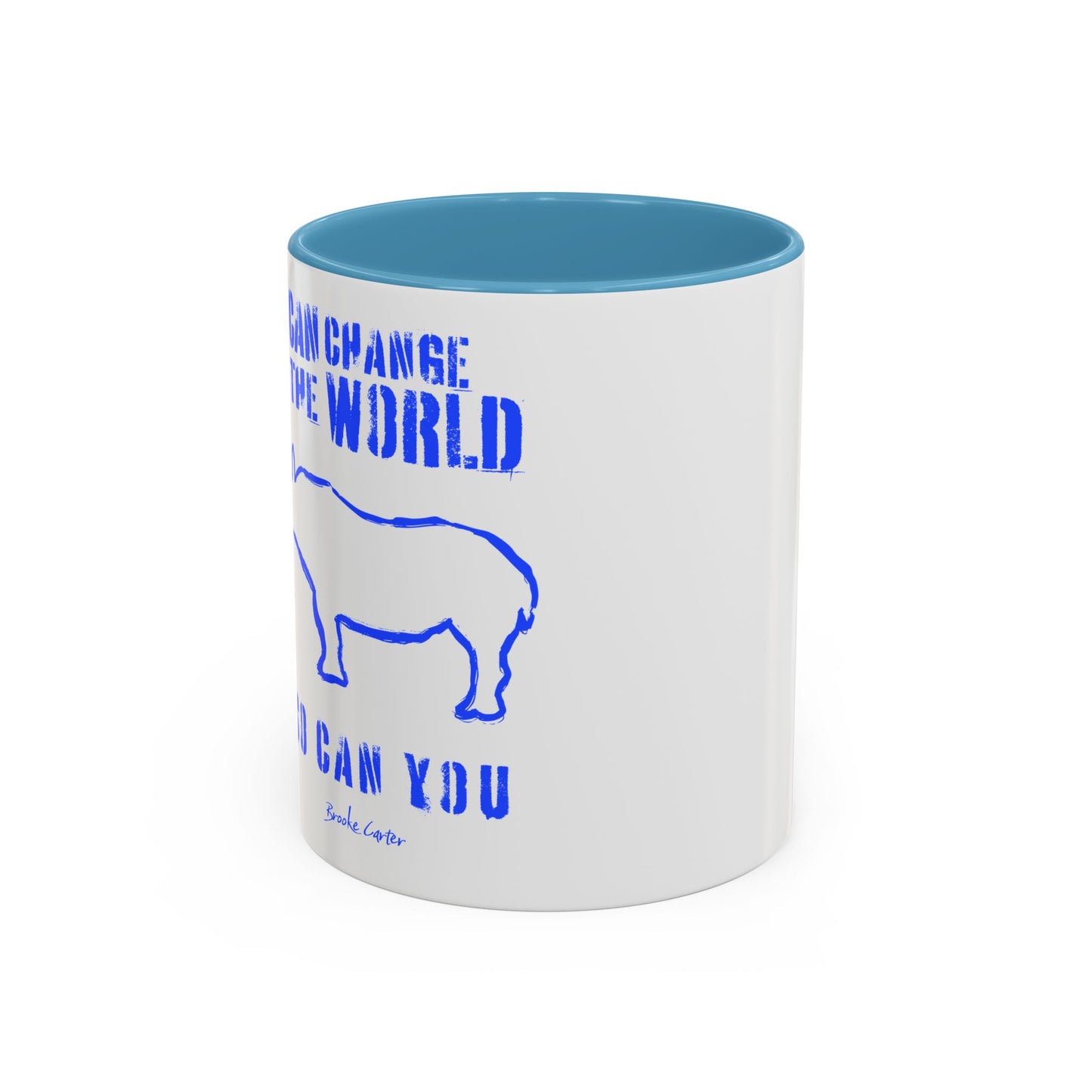 'I can change the world' (rhino) mug