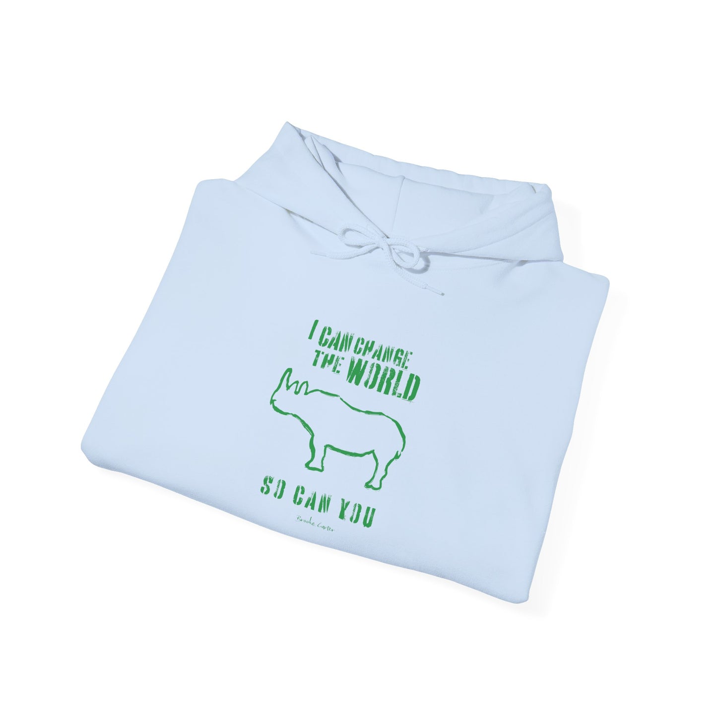 'I can change the world' (rhino) hoodie