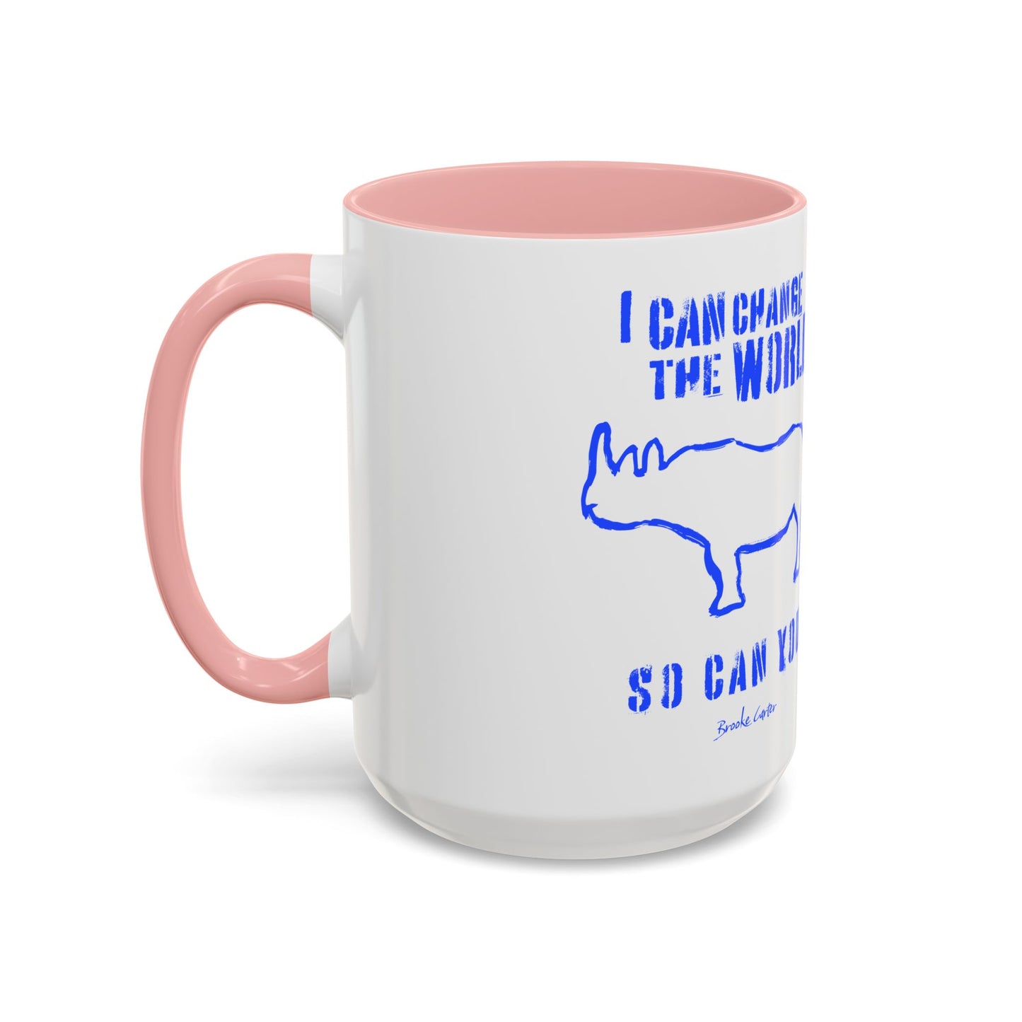 'I can change the world' (rhino) mug