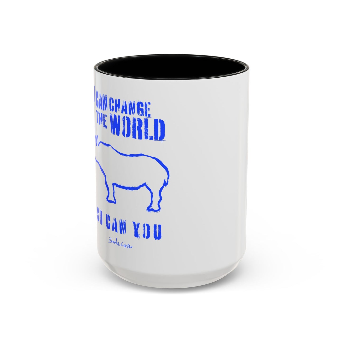 'I can change the world' (rhino) mug