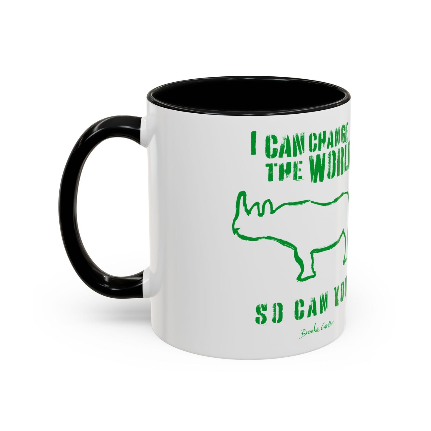 'I can change the world' (rhino) mug