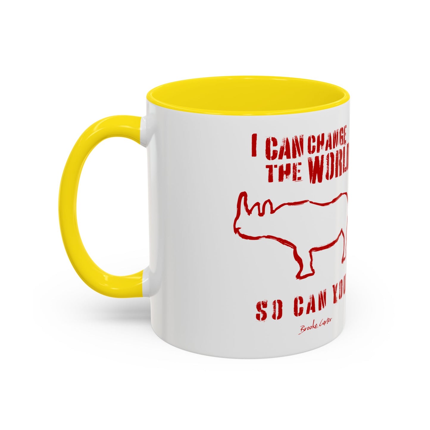 'I can change the world' (rhino) mug