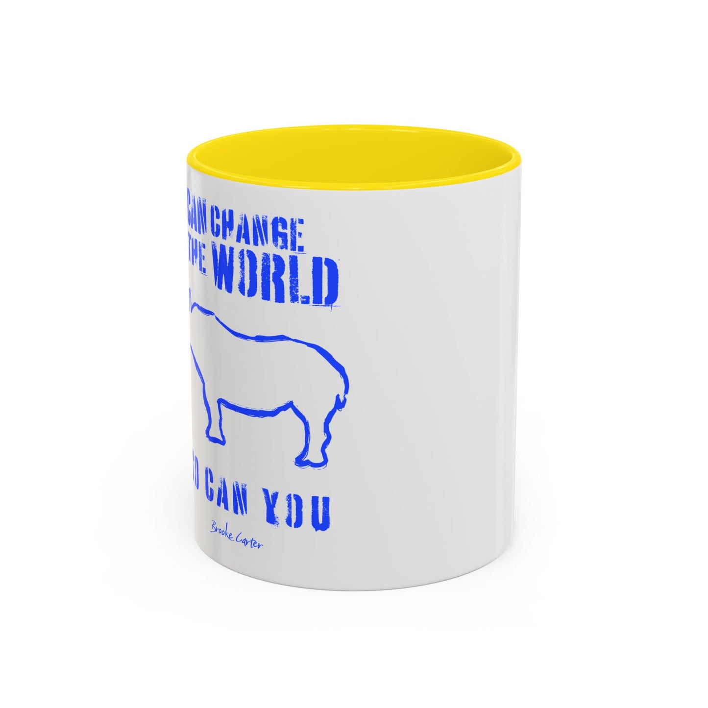 'I can change the world' (rhino) mug
