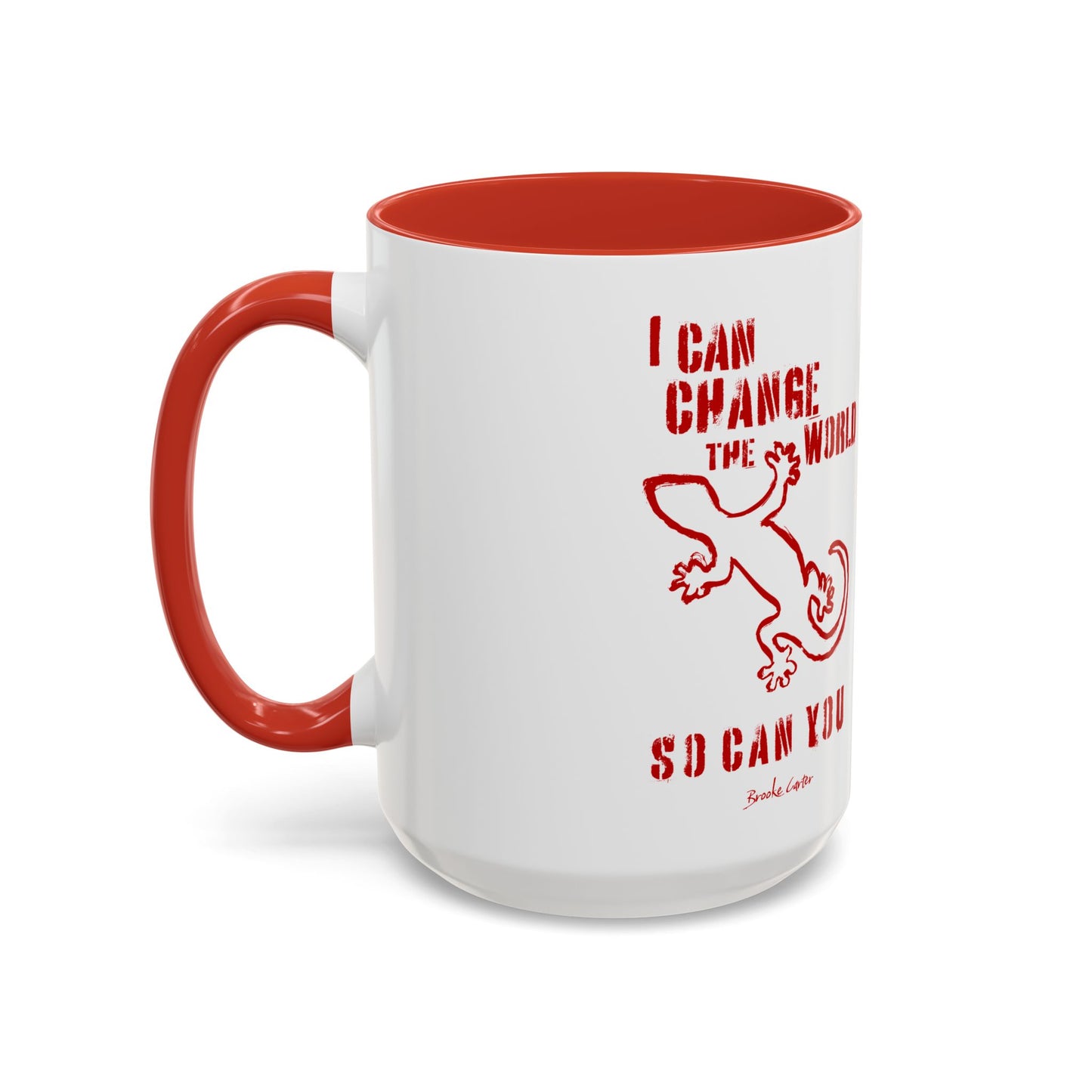 'I can change the world' (gecko) mug
