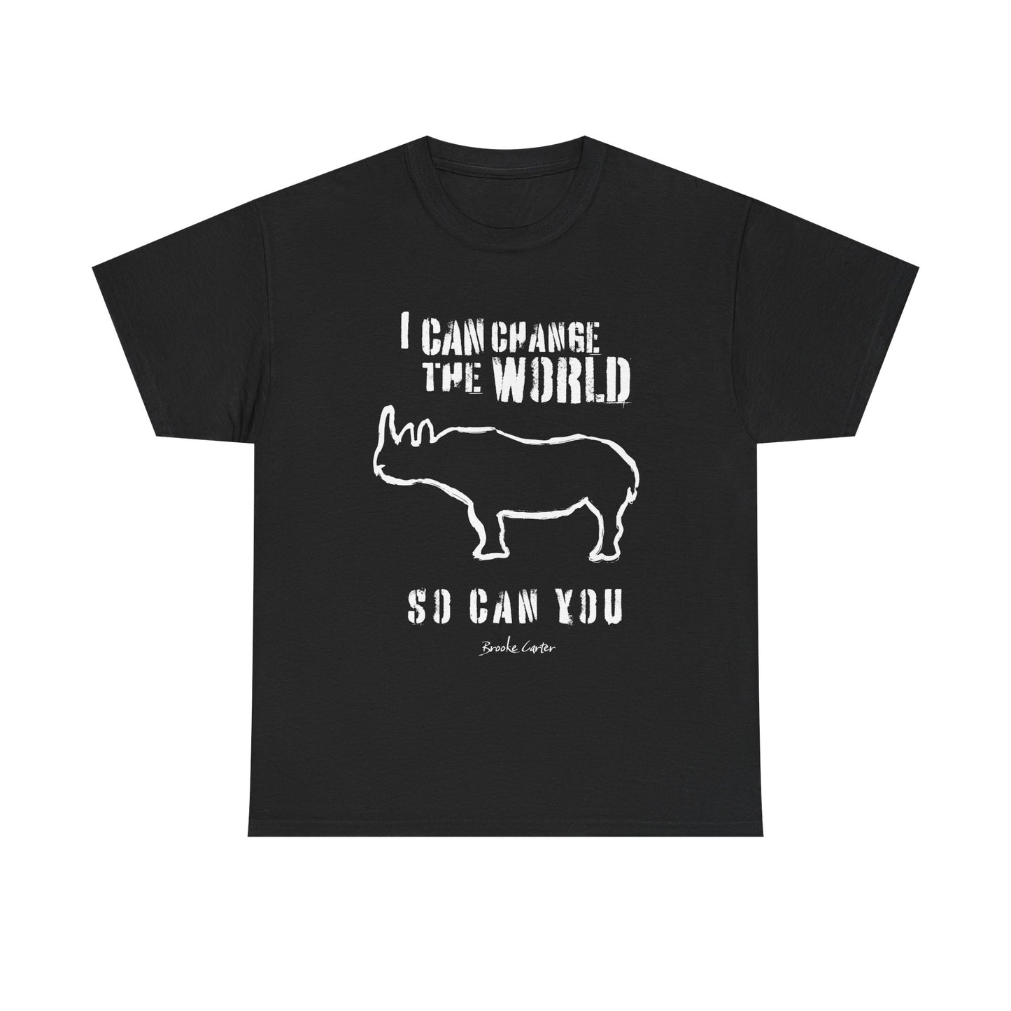 'I can change the world' (Rhino) Unisex Cotton Tee