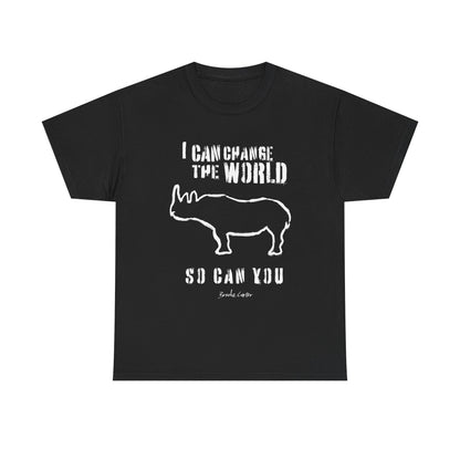 'I can change the world' (Rhino) Unisex Cotton Tee