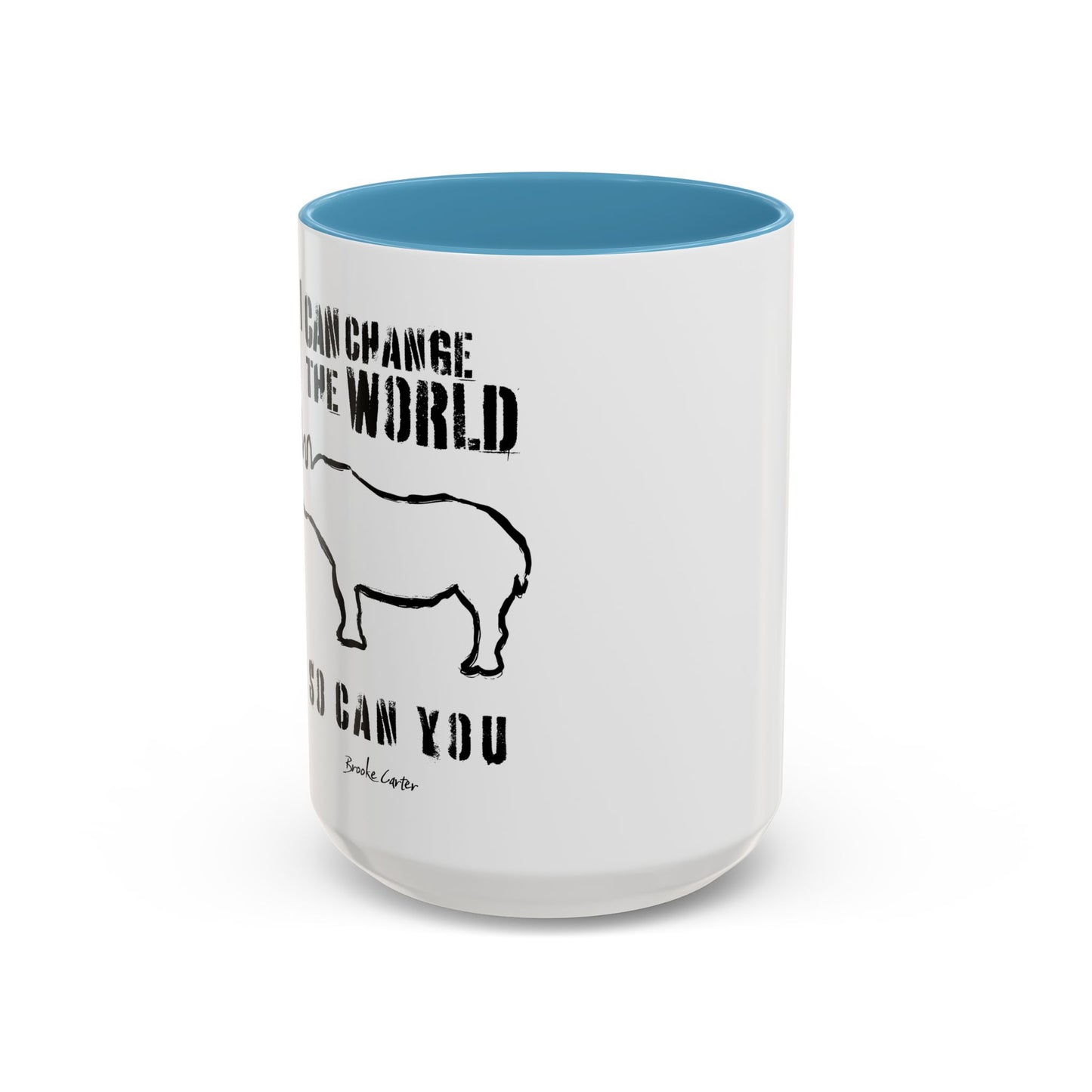 'I can change the world' (rhino) mug