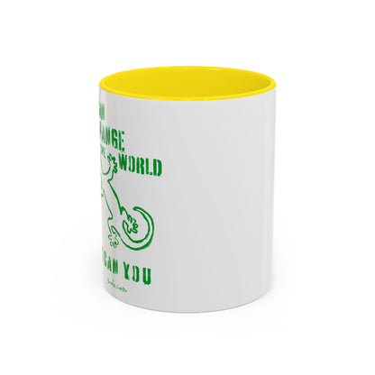 'I can change the world' (gecko) mug