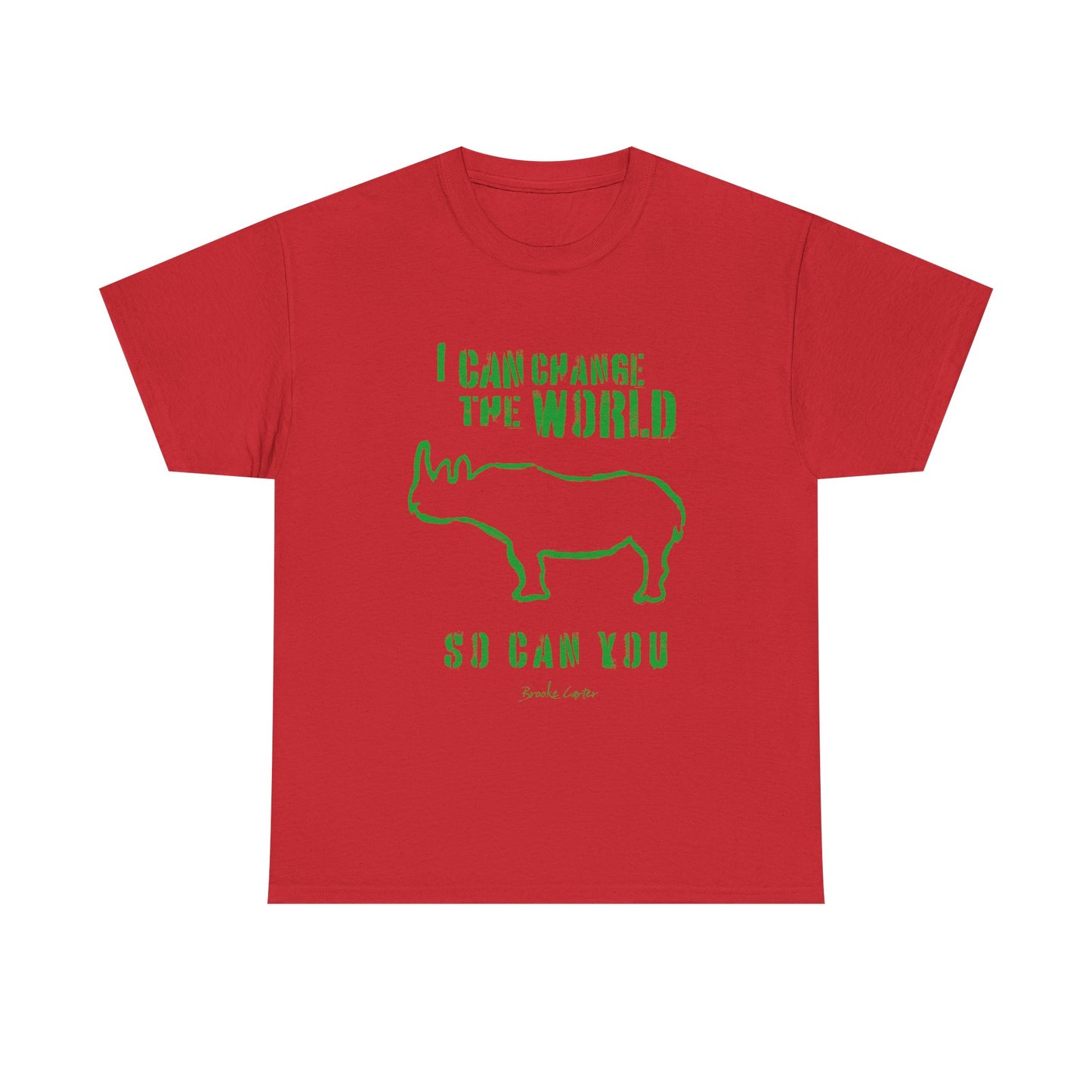 'I can change the world' (Rhino)  Cotton Tee